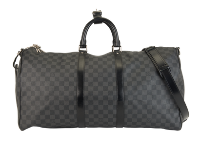 Keepall Bandouliere 55, &pound;1,500, Handbags, Black, Canvas, Front view